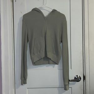 SKIMS green/ gray Waffle Lounge Hoodie Size: Large